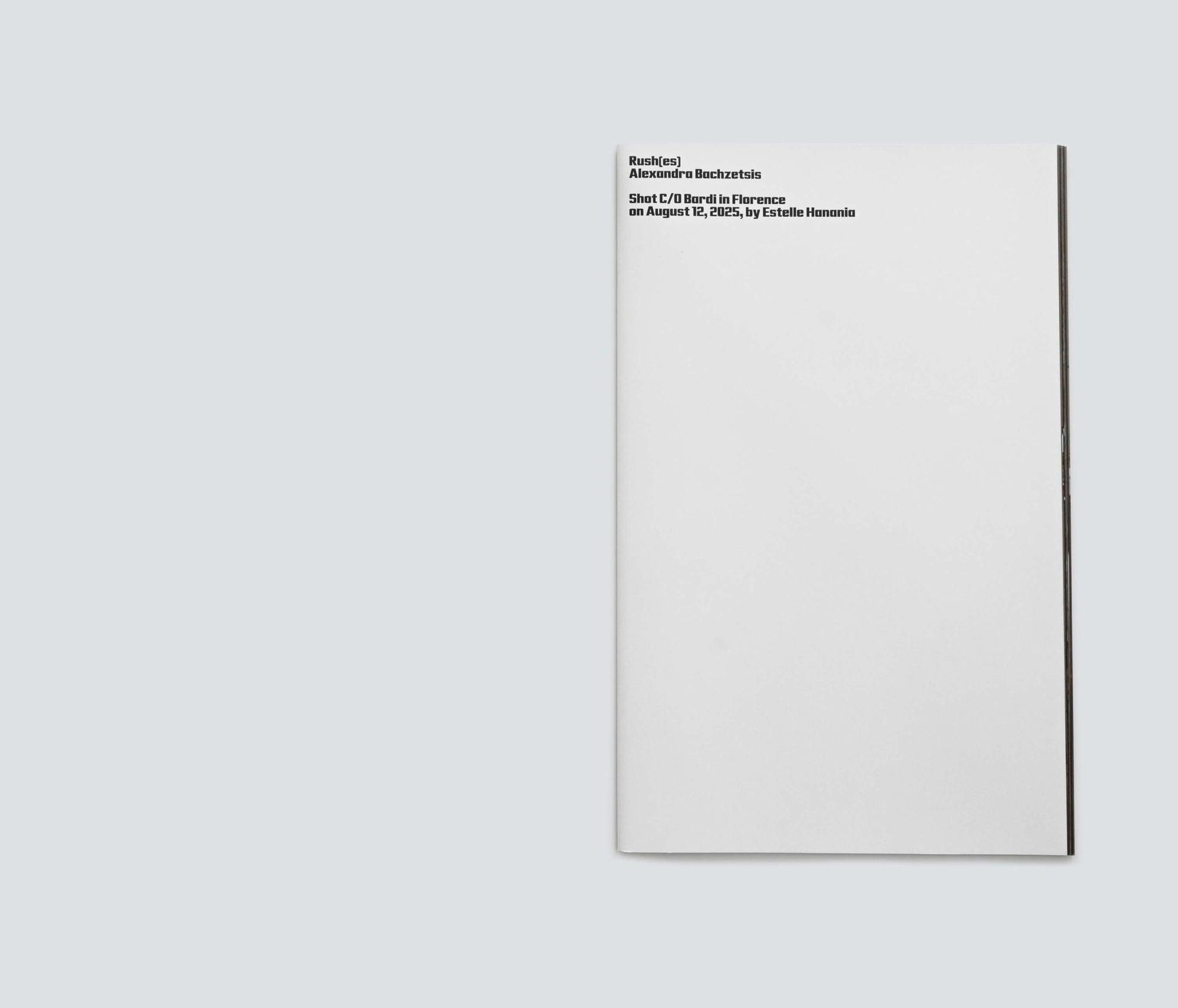 Alexandra Bachzetsis | Rush(es) - KaPaBooks